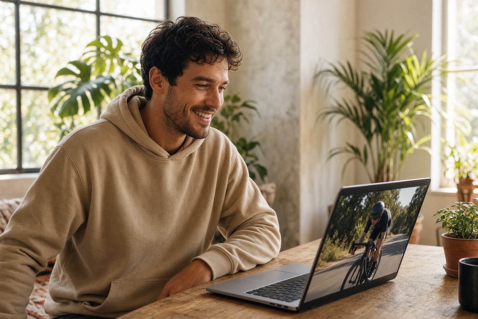 Freude über eine schnelle Website am Laptop
